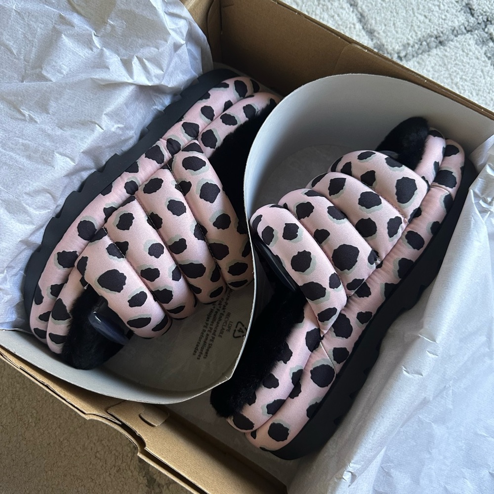UGG Puff Slide Sandal in Cheetah Print